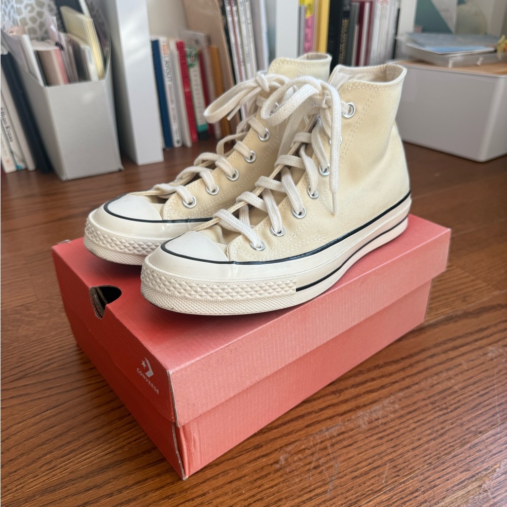 Pale Yellow Classic Converse High-Top Sneakers